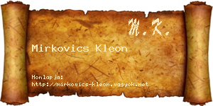Mirkovics Kleon névjegykártya